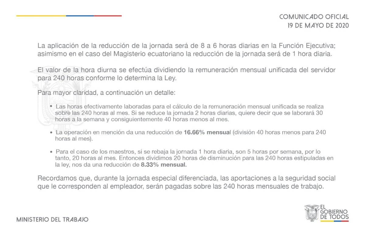 Reducción horas de trabajo en el sector público