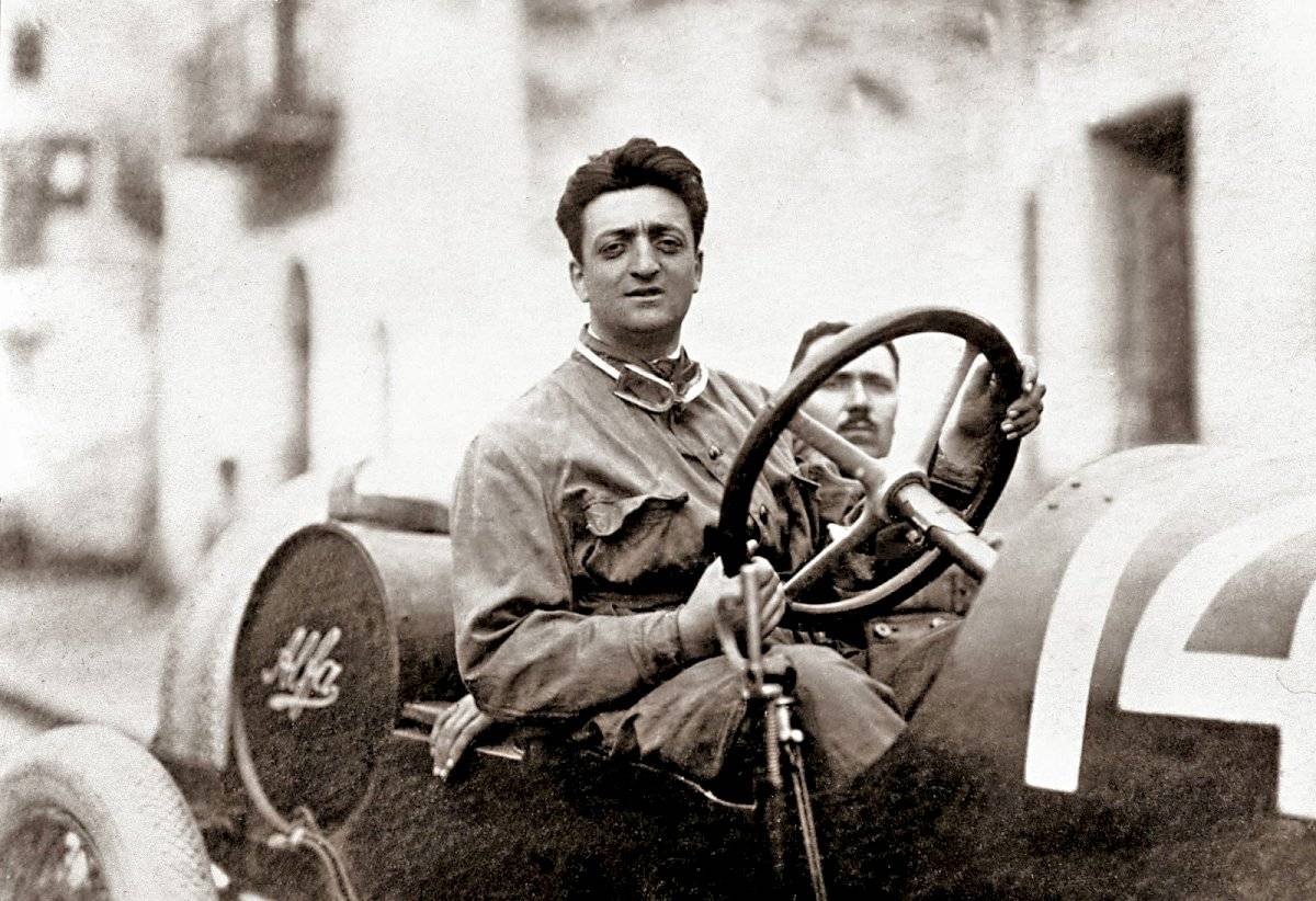 Enzo Ferrari en el Targa Florio 1920