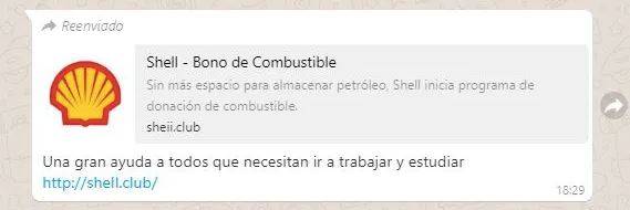 Bono combustible falso