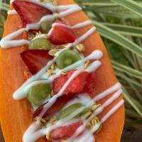 Receta: Papaya rellena de frutas
