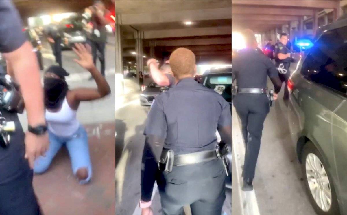 Policía afroamericana defiende a manifestante