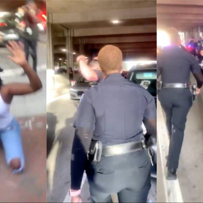 Policía afroamericana defiende a manifestante de policía blanco
Tras volverse viral el video el oficial fue suspendido por la agresión