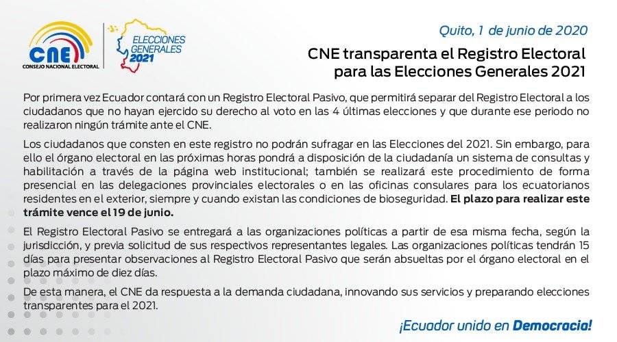 Conoce si pasaste al Registro pasivo del Consejo Nacional Electoral
