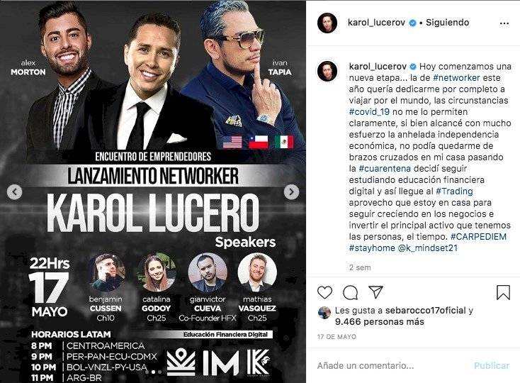 Foto: Karol Dance junto a los líderes de Mastery IM Academy / Foto: Instagram