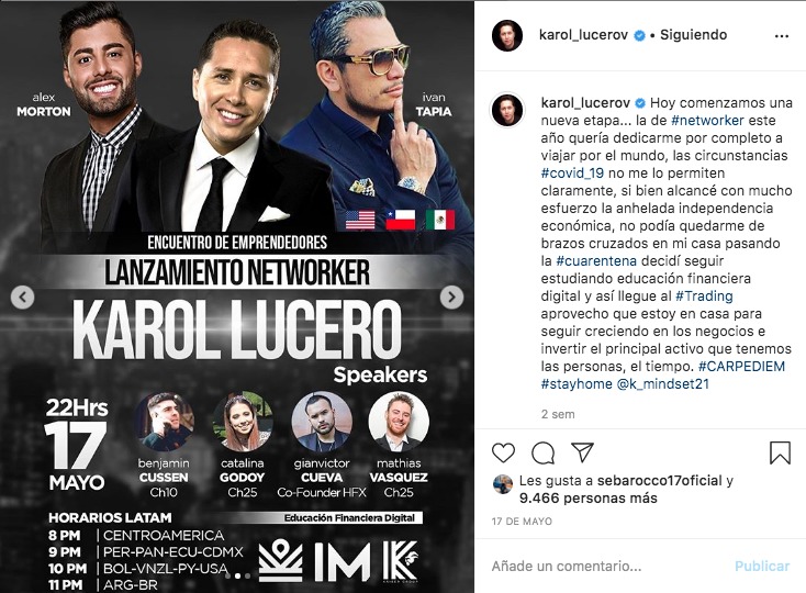 Foto: Karol Dance junto a los líderes de Mastery IM Academy / Foto: Instagram