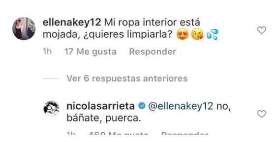Así respondió Nicolás Arrieta a mujer que se le insinuó íntimamente en redes