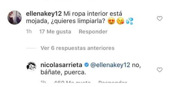 Así respondió Nicolás Arrieta a mujer que se le insinuó íntimamente en redes
