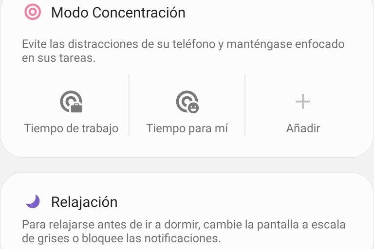 Modo Concetración Android