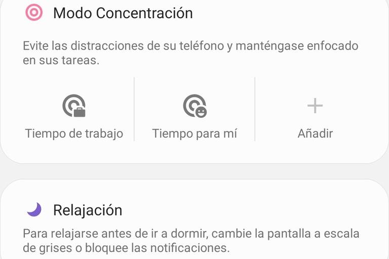 Modo Concetración Android