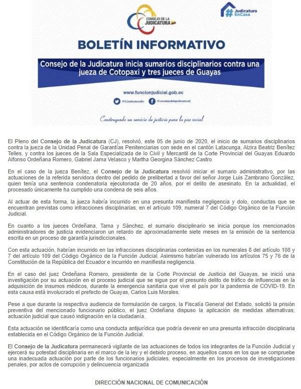 BOLETIN CONSEJO DE LA JUDICATURA