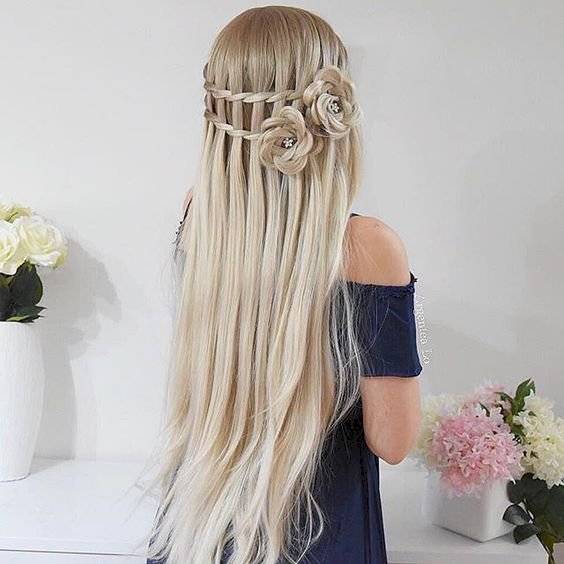 Trenzas en forma de rosa