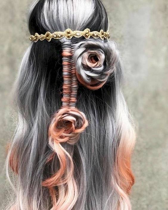 Trenzas en forma de rosa