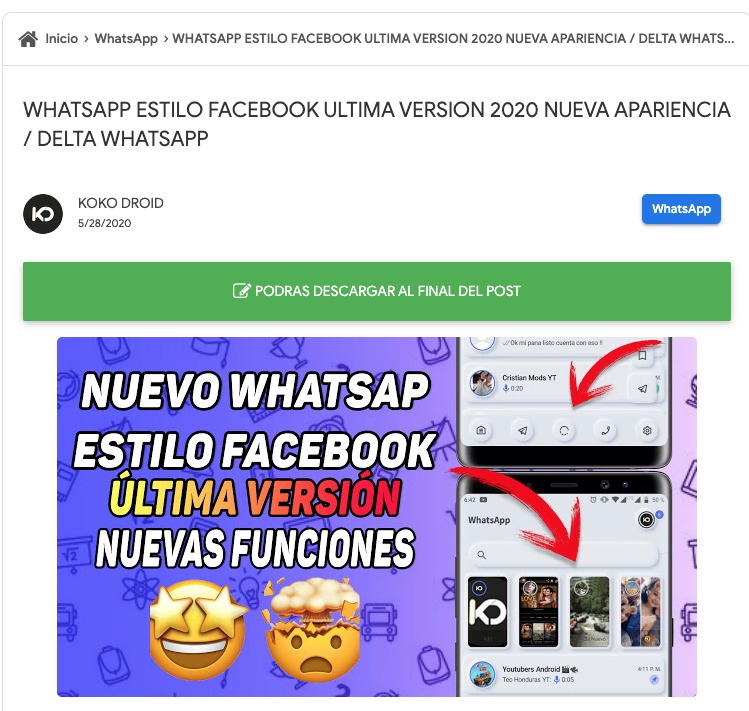 WhatsApp Facebook