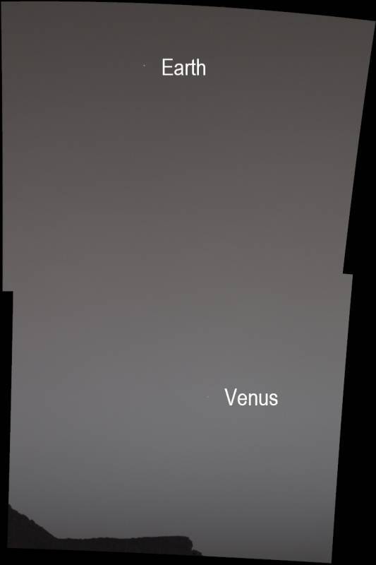 La Tierra y Venus desde Marte La Tierra y Venus desde Marte