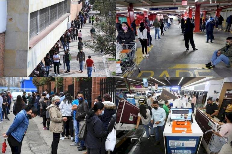 Día sin IVA: miles de colombianos no respetaron el distanciamiento