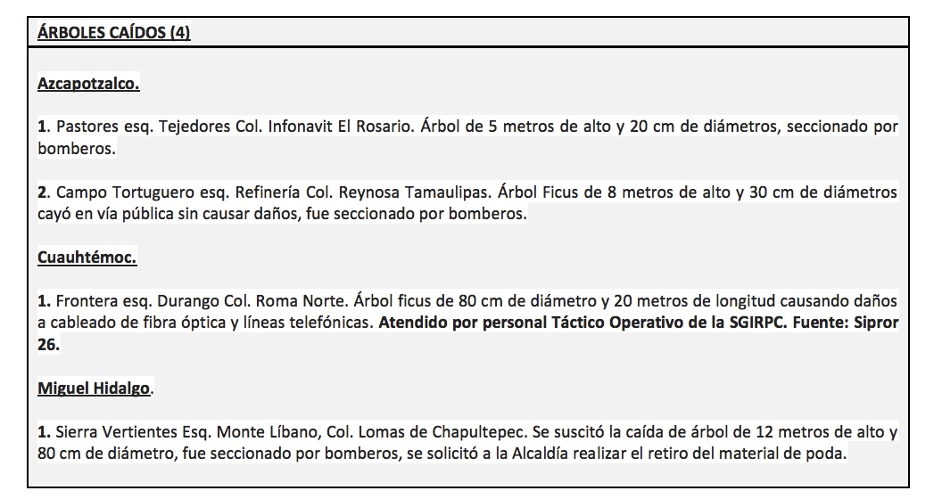 Árboles caídos