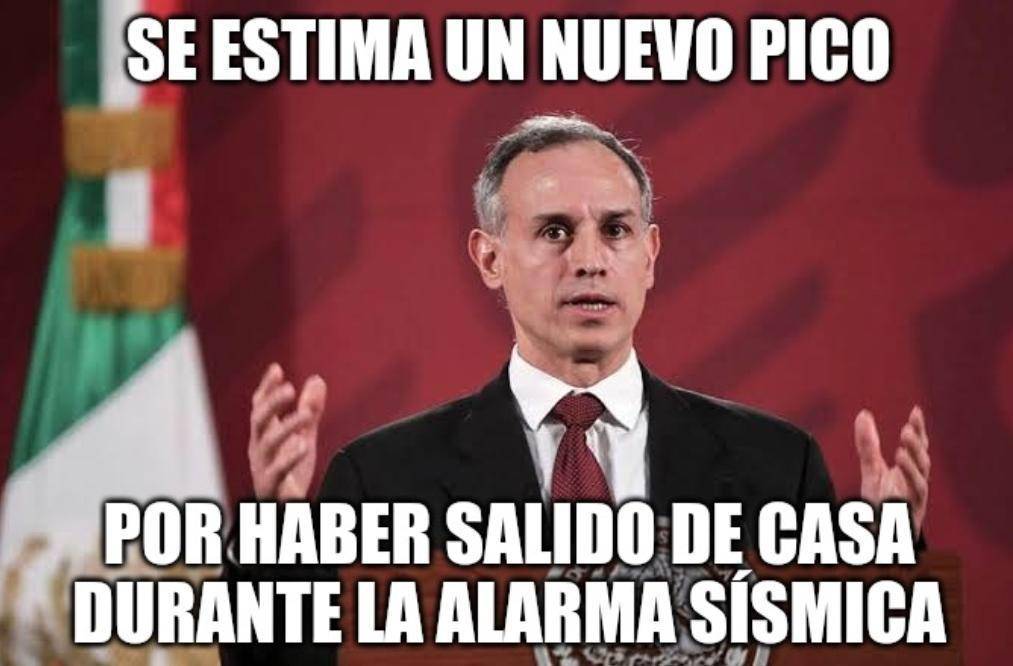 Meme de López-Gatell sobre un nuevo pico tras el sismo Meme de López-Gatell sobre un nuevo pico tras el sismo