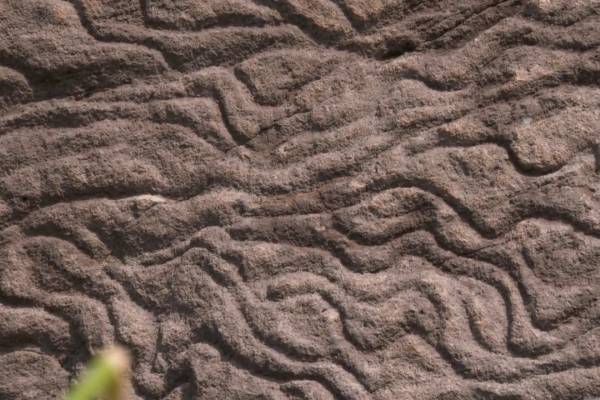Detalle de piedra mapa de 2 mil años