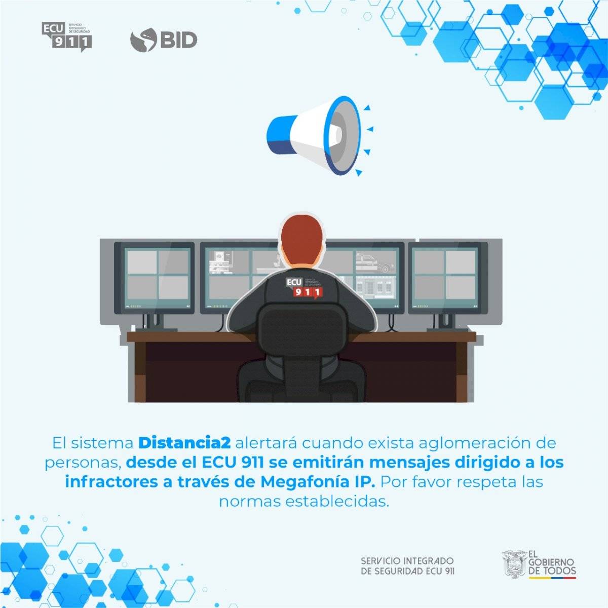 cámaras del ECU 911 miden el distanciamiento físico y generan alertas