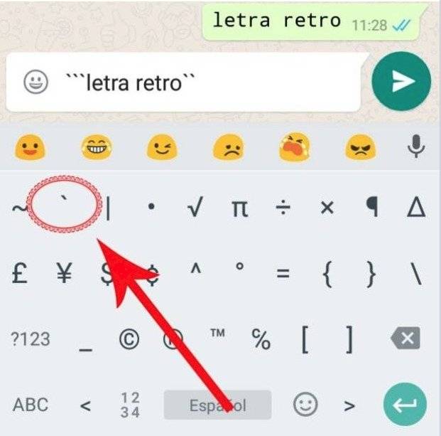 tipo de letra de WhatsApp