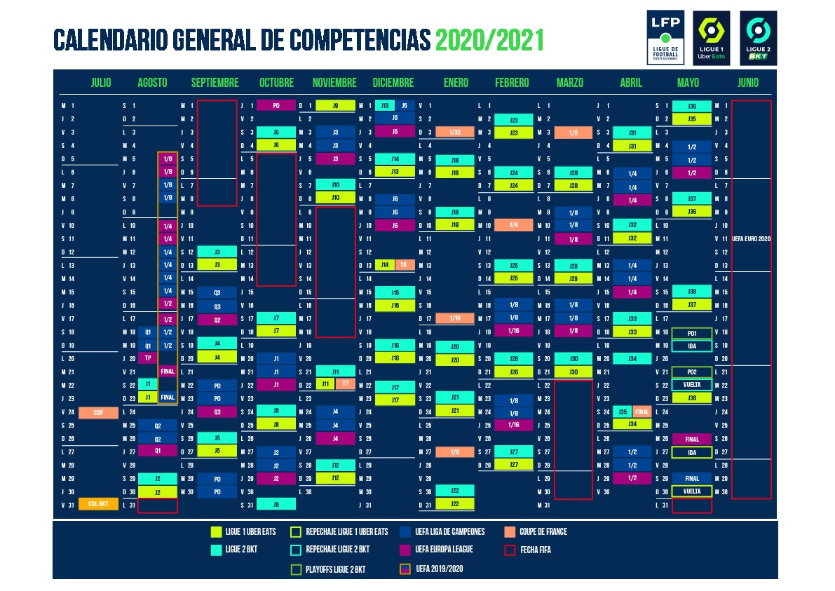 Así será el calendario de la liga de Francia para la temporada 20202021