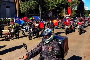 Greve dos entregadores de aplicativos na Avenida Paulista