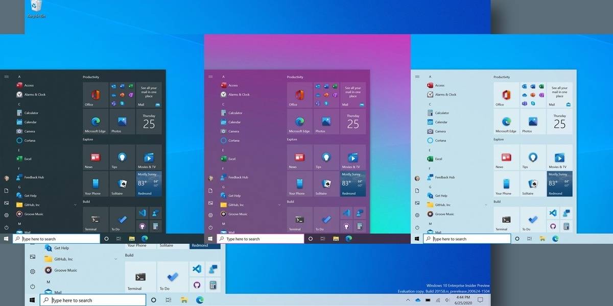 Windows 10 evoluciona: nos muestra su nueva interfaz para el menú de inicio y la barra de tareas