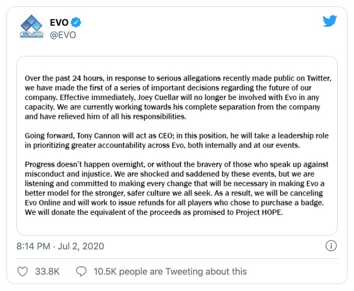 EVO Online cancelado EVO Online cancelado