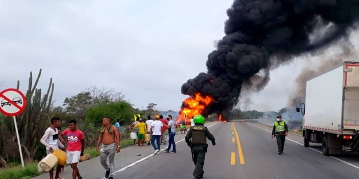 El animal que causó el volcamiento del camión cisterna