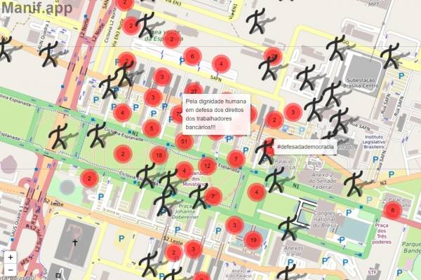 Protesto virtual no site Manif.App