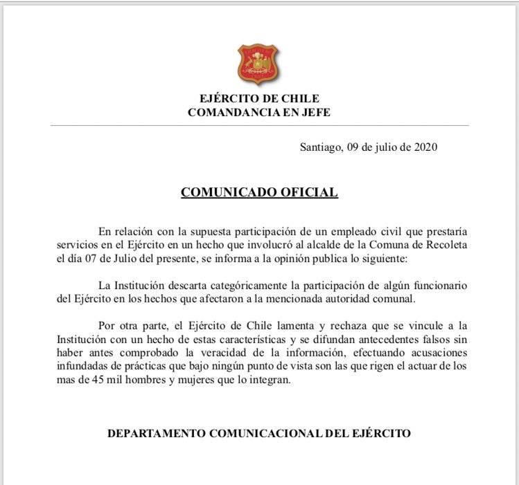Comunicado del Ejército