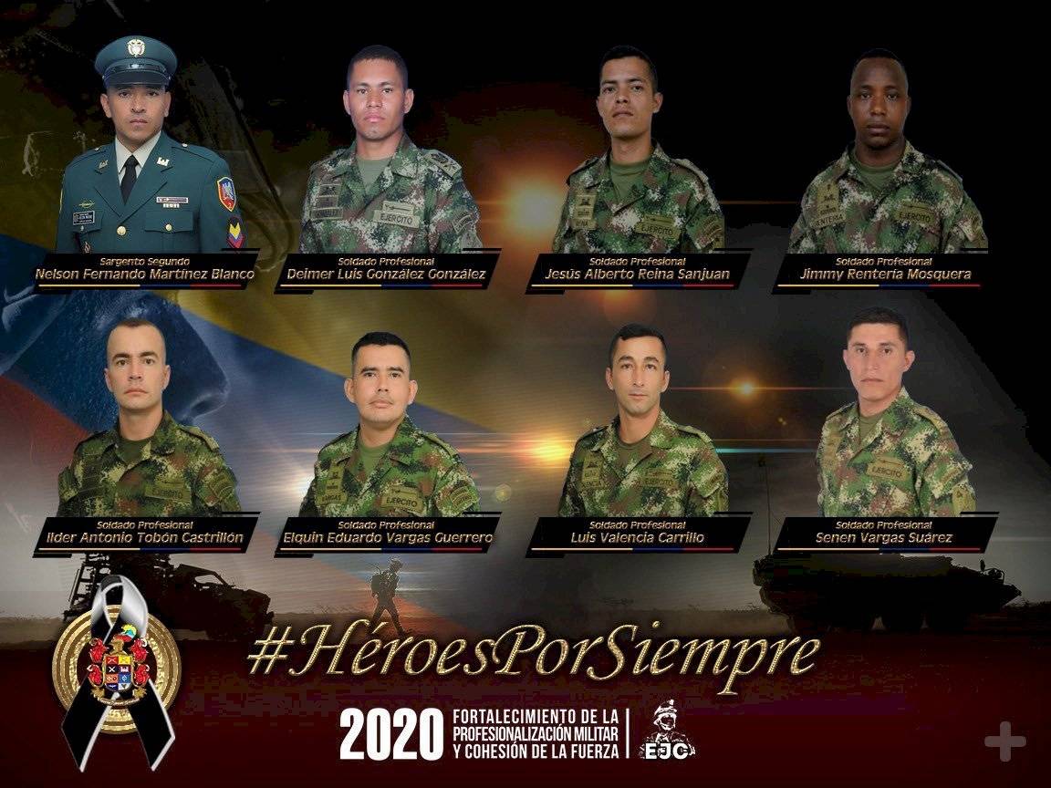 Nueve muertos tras caída de helicóptero militar en Colombia