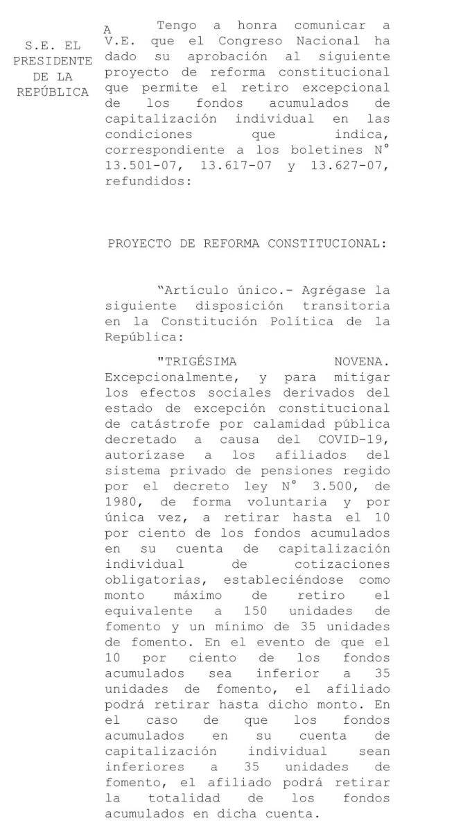 Oficio de AFP