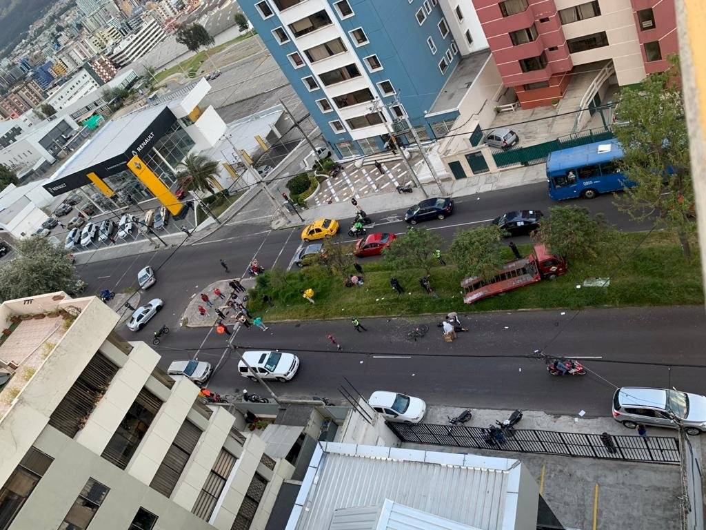 Accidente de tránsito, norte de Quito