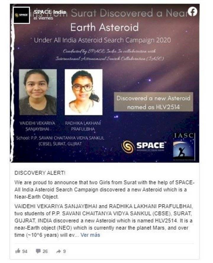 Las chicas descubridoras del asteroide 