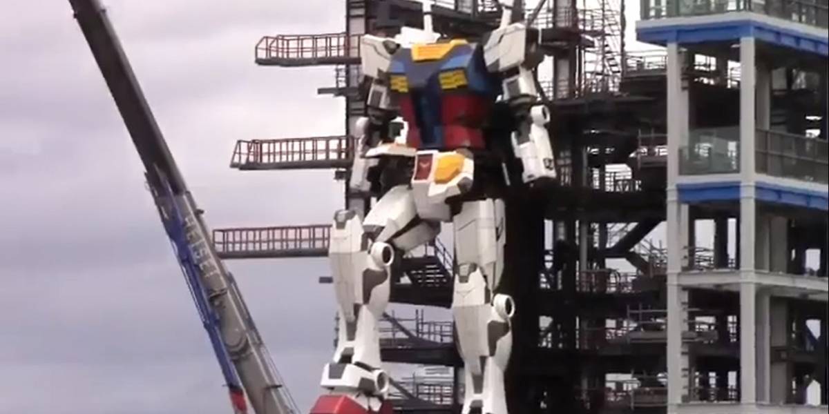 Imponente: el gigante robot de Gundam realiza sus primeros movimientos de piernas