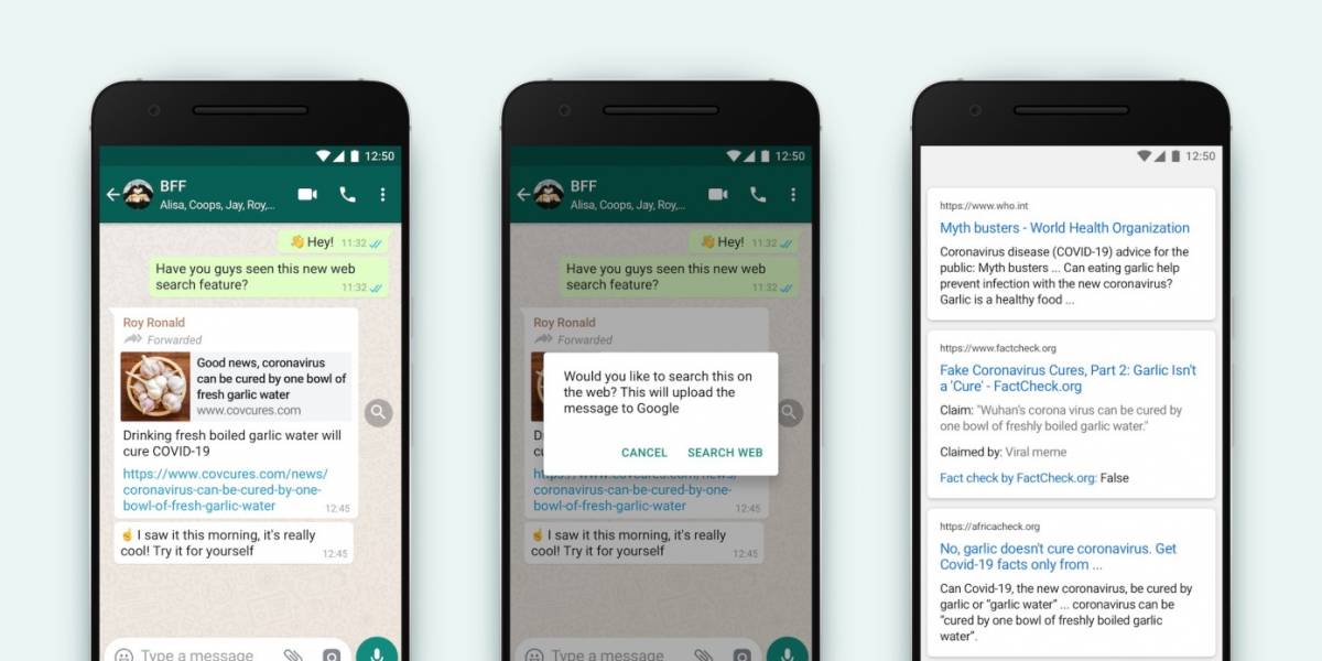 WhatsApp prueba nueva función que permite "googlear" cualquier información