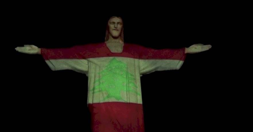 Cristo Redentor se iluminó para honrar a las víctimas en Beirut