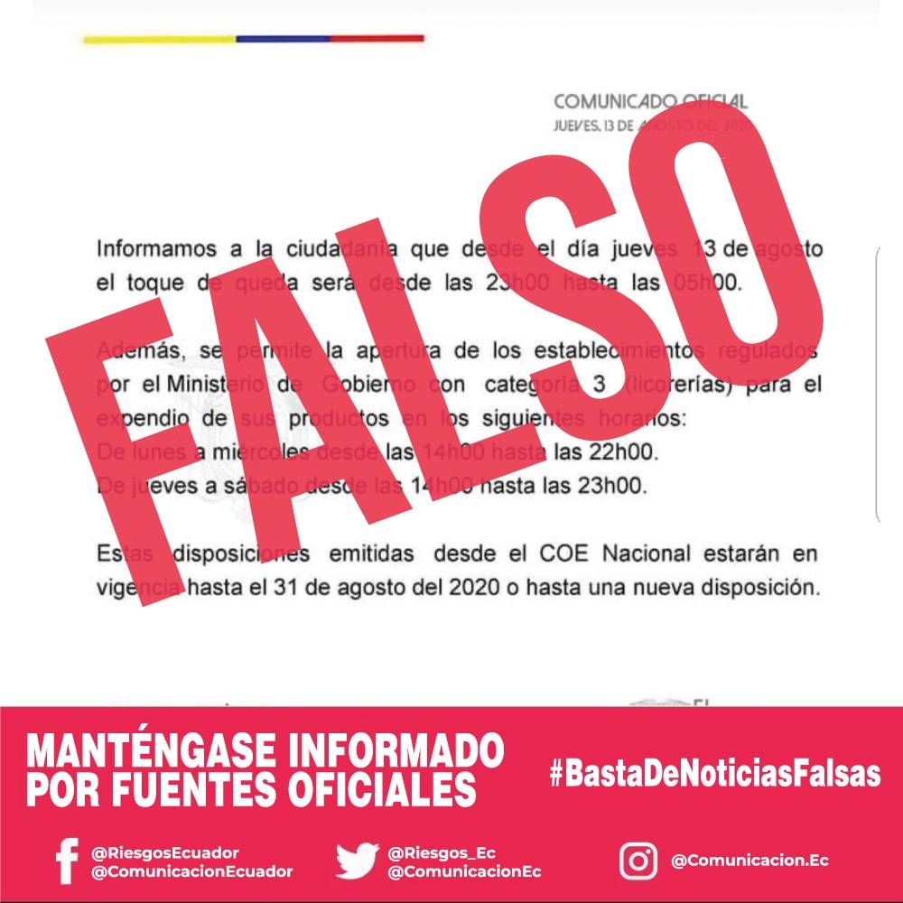 Comunicado falso Comunicado falso