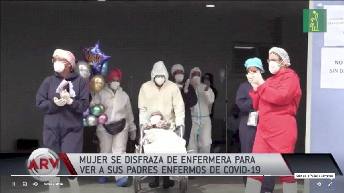 Mujer se disfrazó de enfermera para ver a sus padres con COVID-19