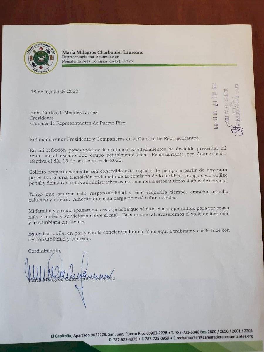Carta renuncia Tata