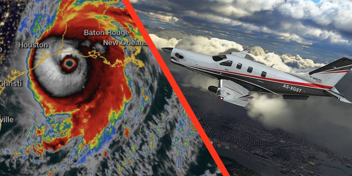 Microsoft Flight Simulator 2020: la gente está volando hacía al huracán Laura