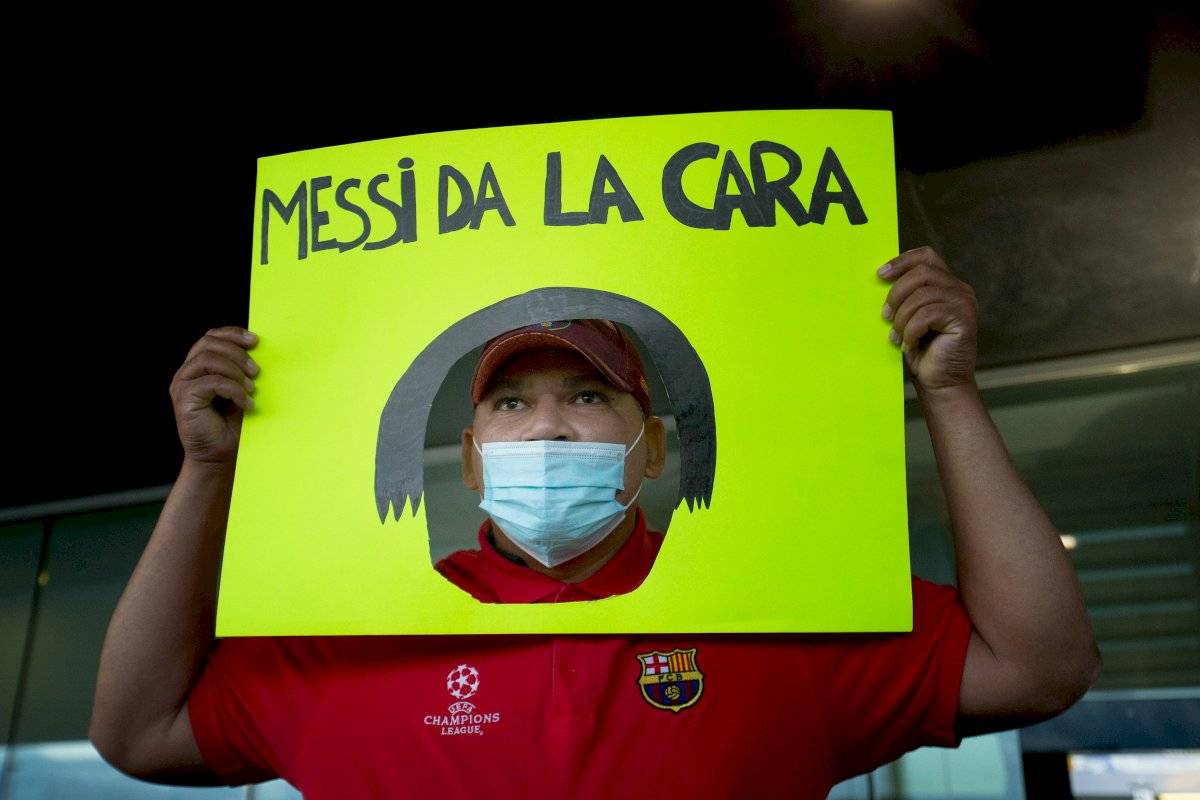 Pancarta sobre Messi