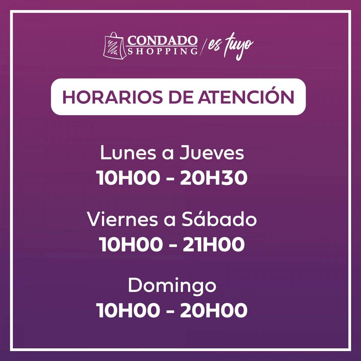 El condado horarios