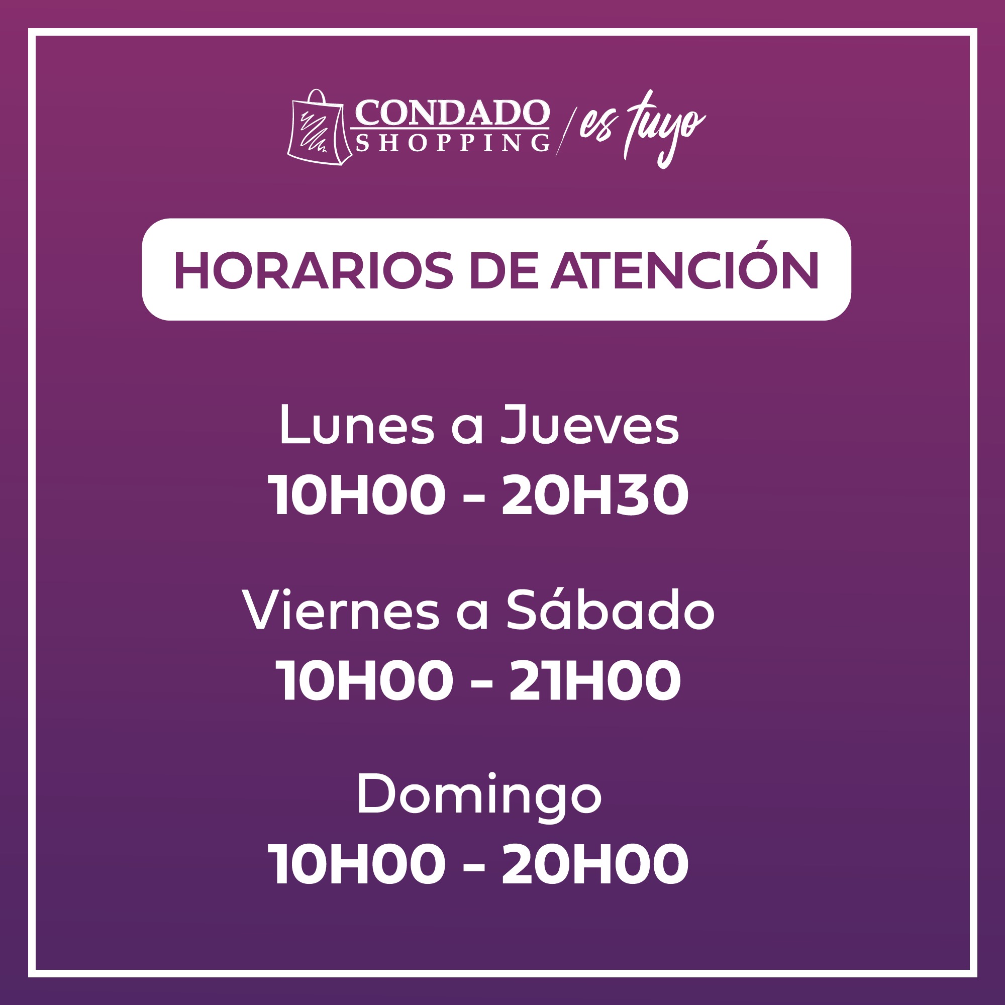 El condado horarios