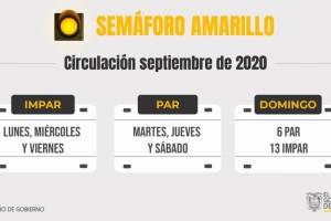 Qué vehículos pueden circulas el domingo 6 de septiembre