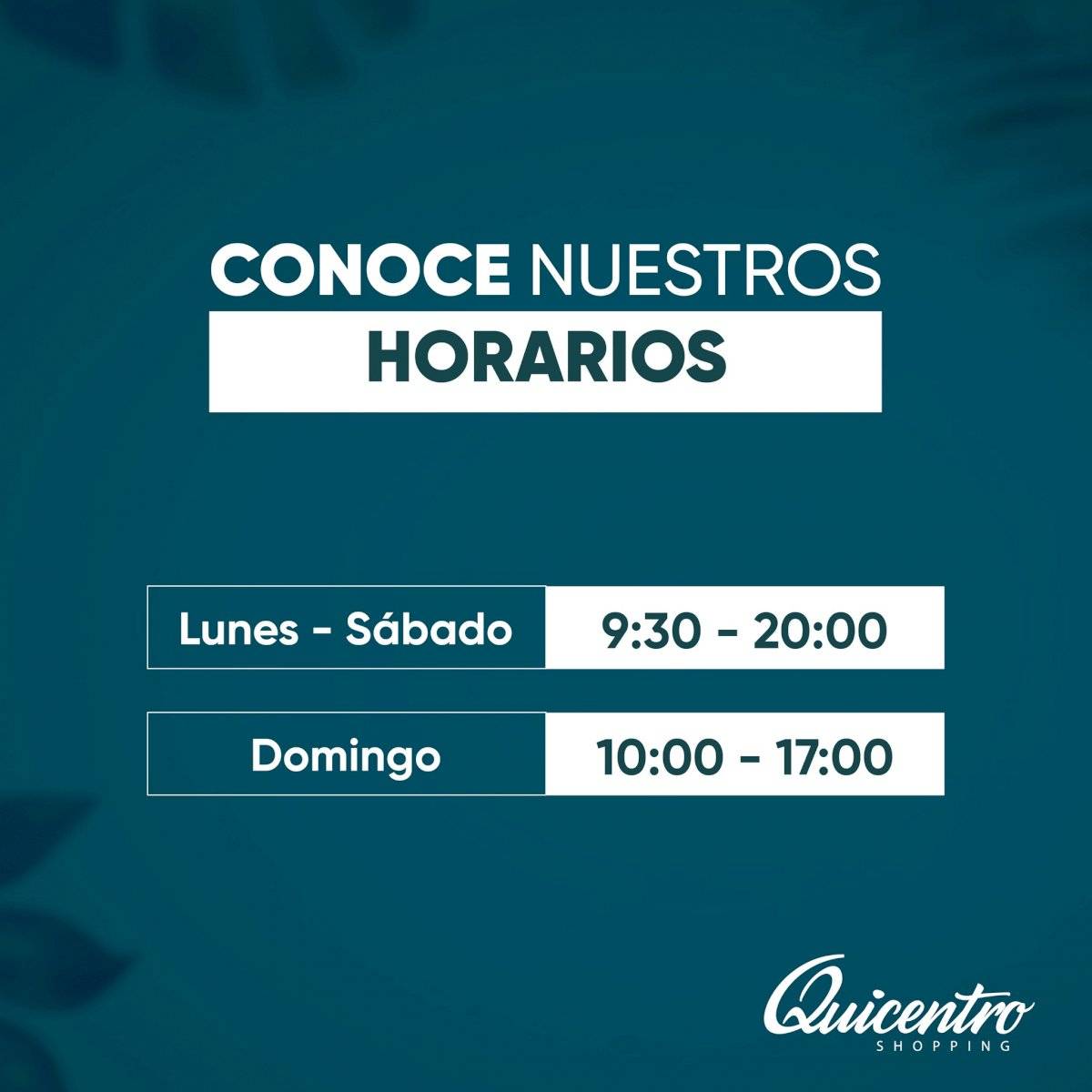 Horarios Quicentro