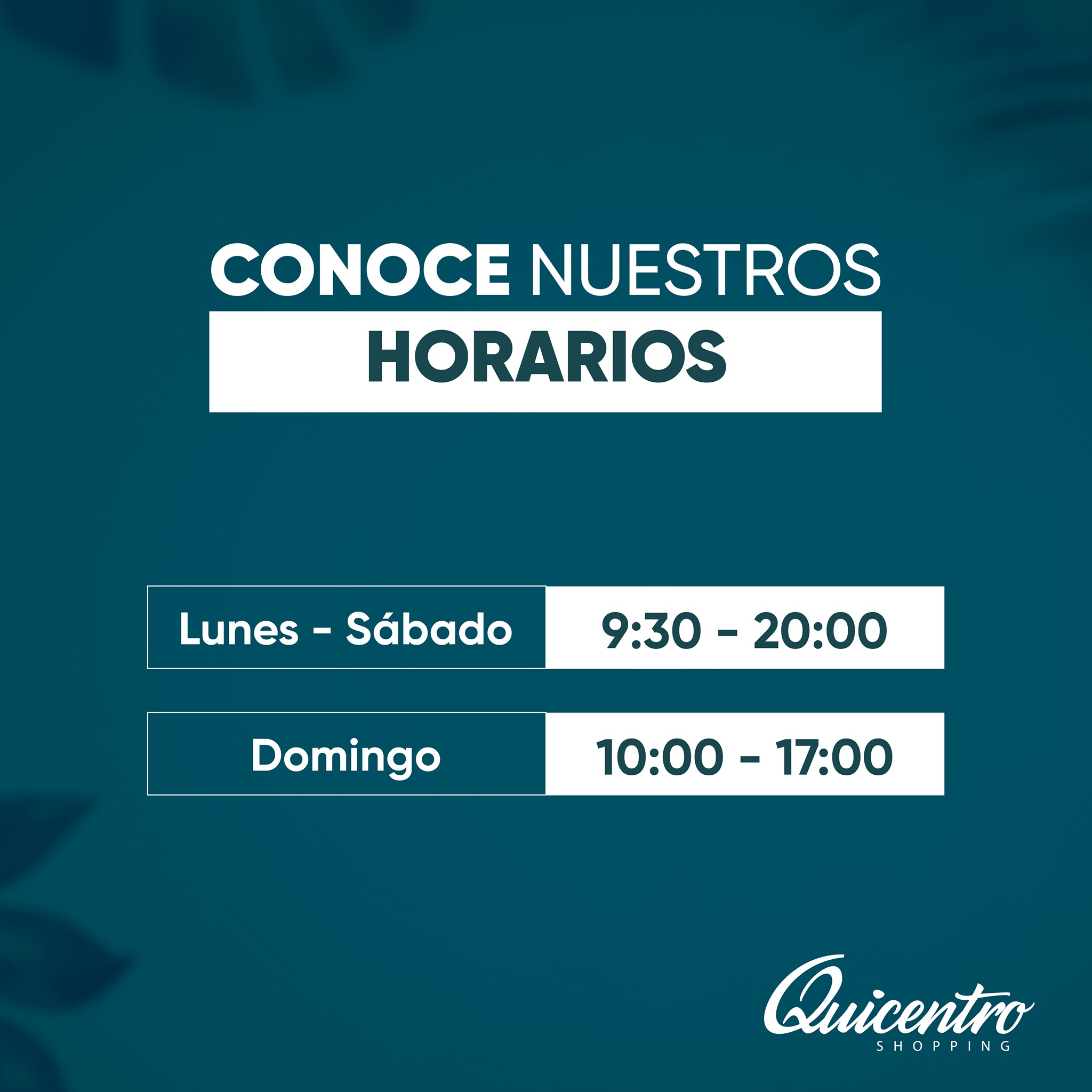 Horarios Quicentro