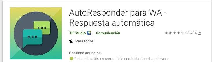App para las respuestas automáticas en WhatsApp
