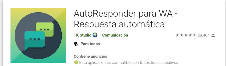 App para las respuestas automáticas en WhatsApp